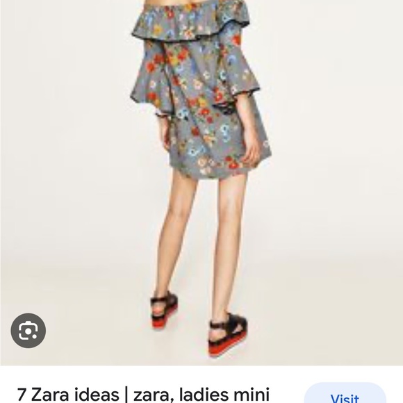 Zara mini floral off shoulder dress - Picture 3 of 4